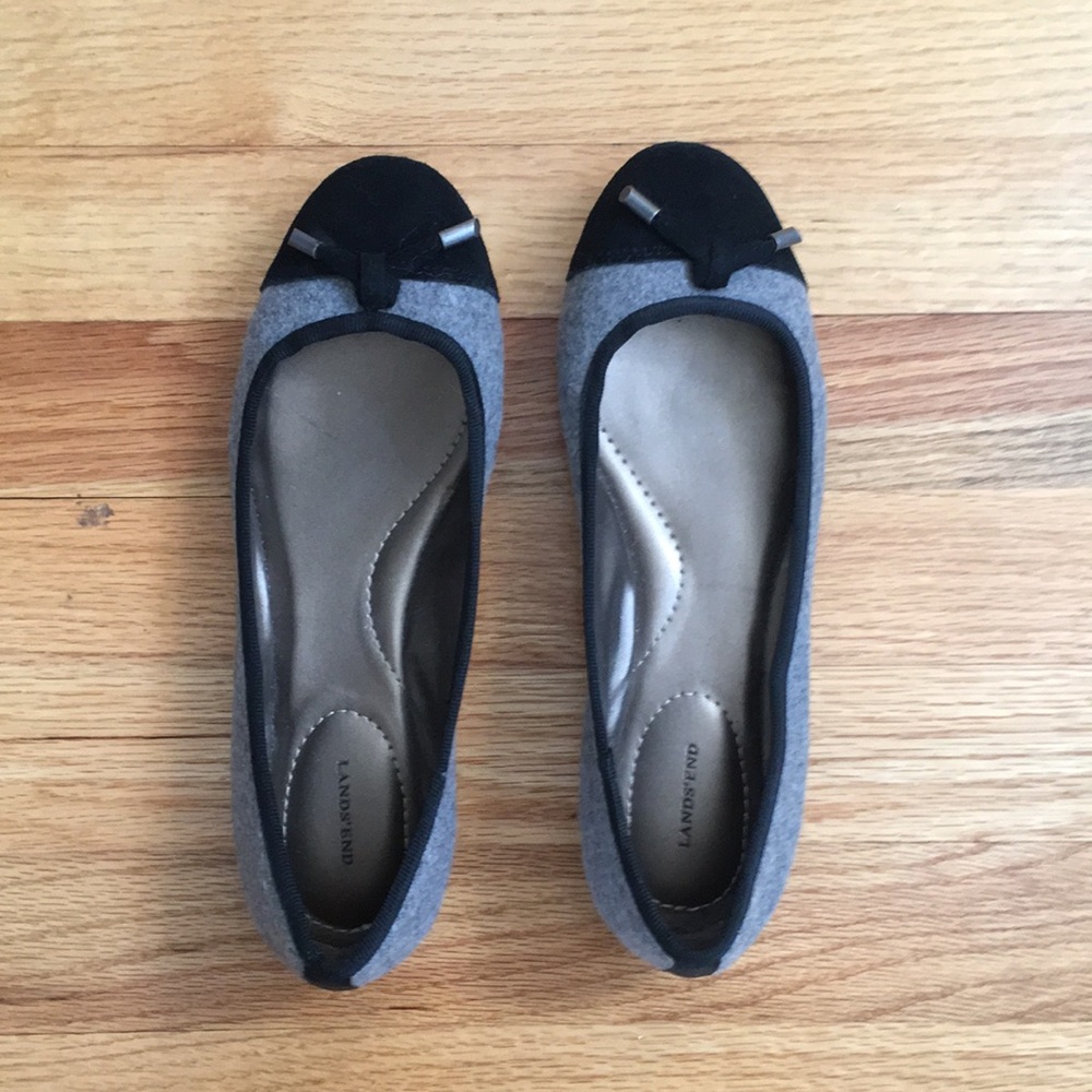 Lands End wool and suede ballet flats.
